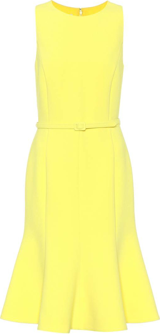 Oscar De La Renta Belted crêpe dress