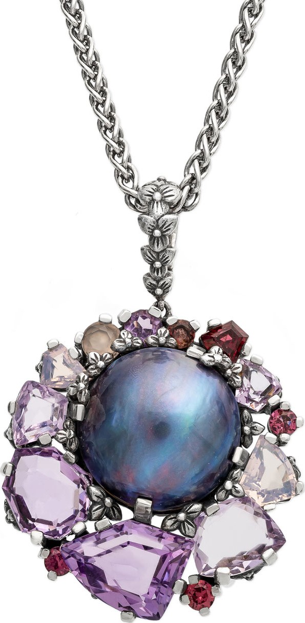 Stephen Dweck Pearl & Mixed-Stone Pendant Necklace