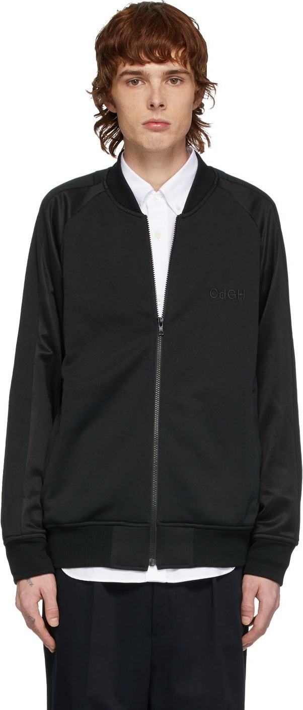 Comme des Garçons Homme Black Jersey Zip-Up Pullover