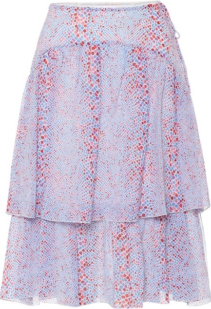 See By Chloé Printed cotton and silk midi skirt