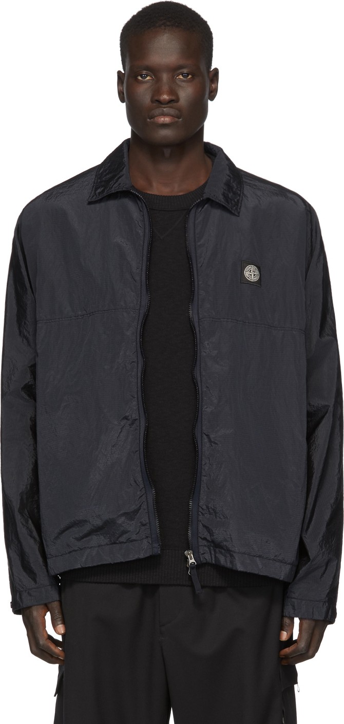 Stone Island Navy Nylon Metal Watro Ripstop Jacket