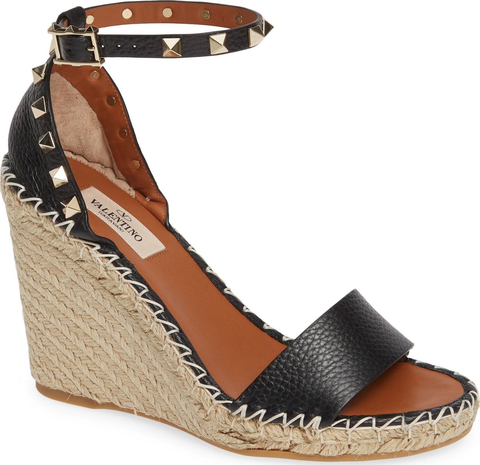 Valentino 'Rockstud' Espadrille Wedge
