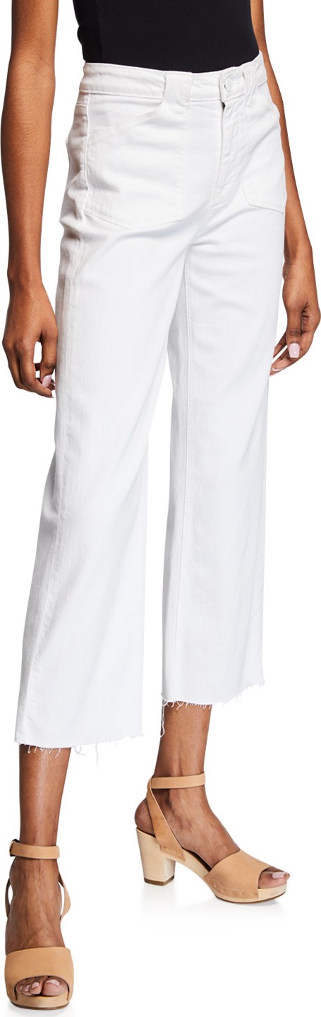 PAIGE Nellie Cropped Raw-Edge Culottes