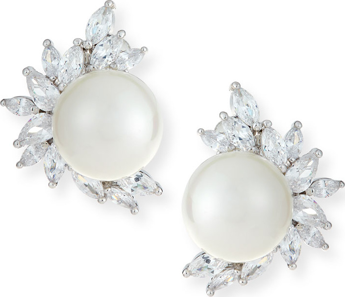 Fallon Monarch Pearly Starburst Crystal Earrings