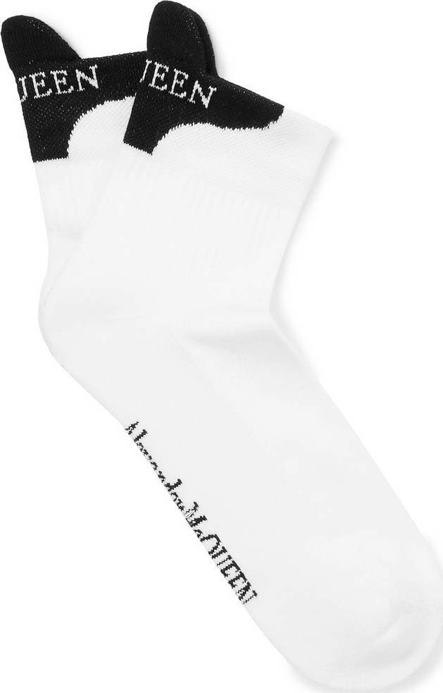 Alexander McQueen Logo-Jacquard Stretch Cotton-Blend Socks