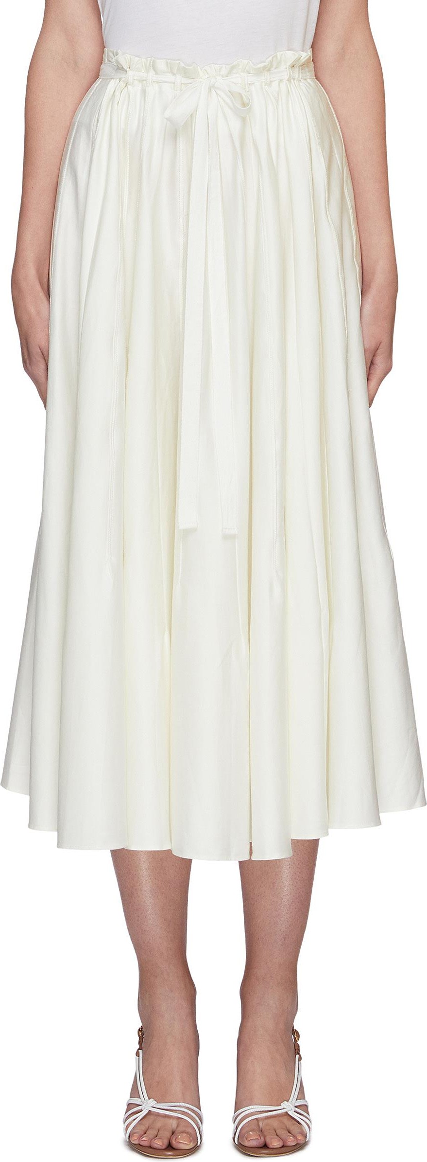 Cult Gaia Sistra paperbag waist pleated midi skirt