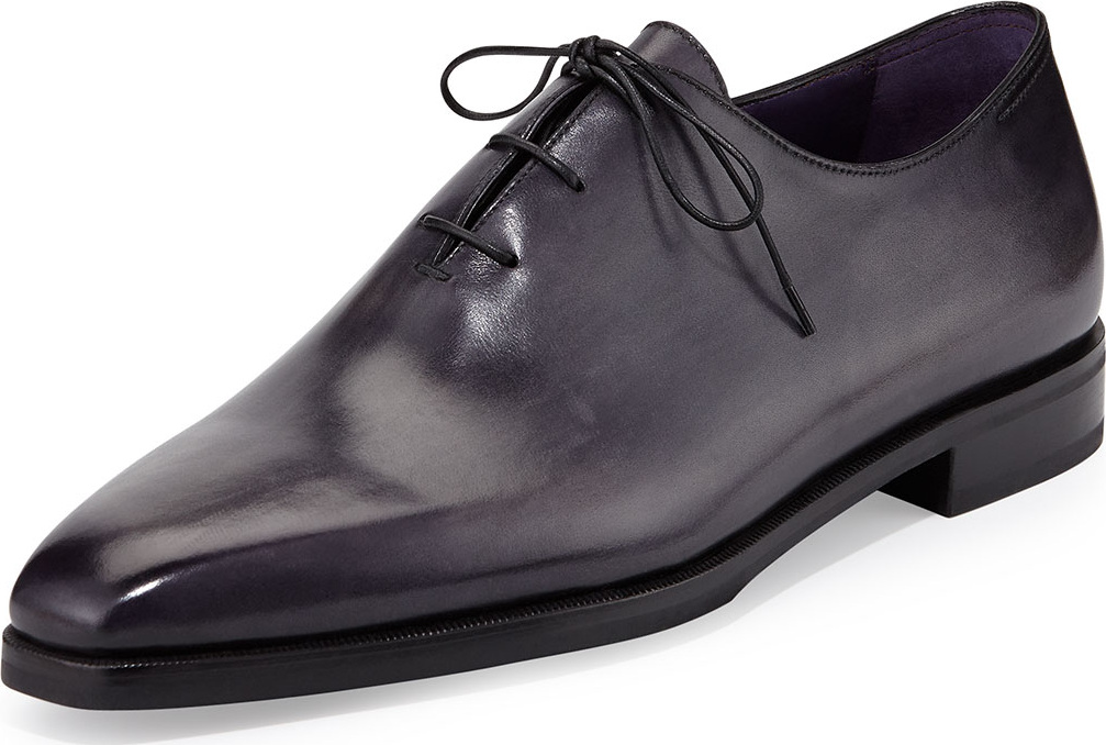 Berluti Alessandro One-Piece Leather Shoe, Black