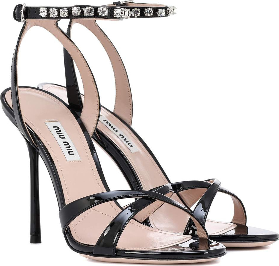 Miu Miu Embellished patent leather sandals