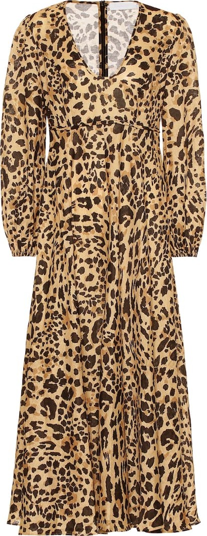 Zimmermann Veneto leopard-print linen dress