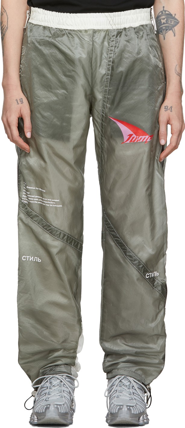 Heron Preston SSENSE Exclusive Grey & White "JUMP" Lounge Pants
