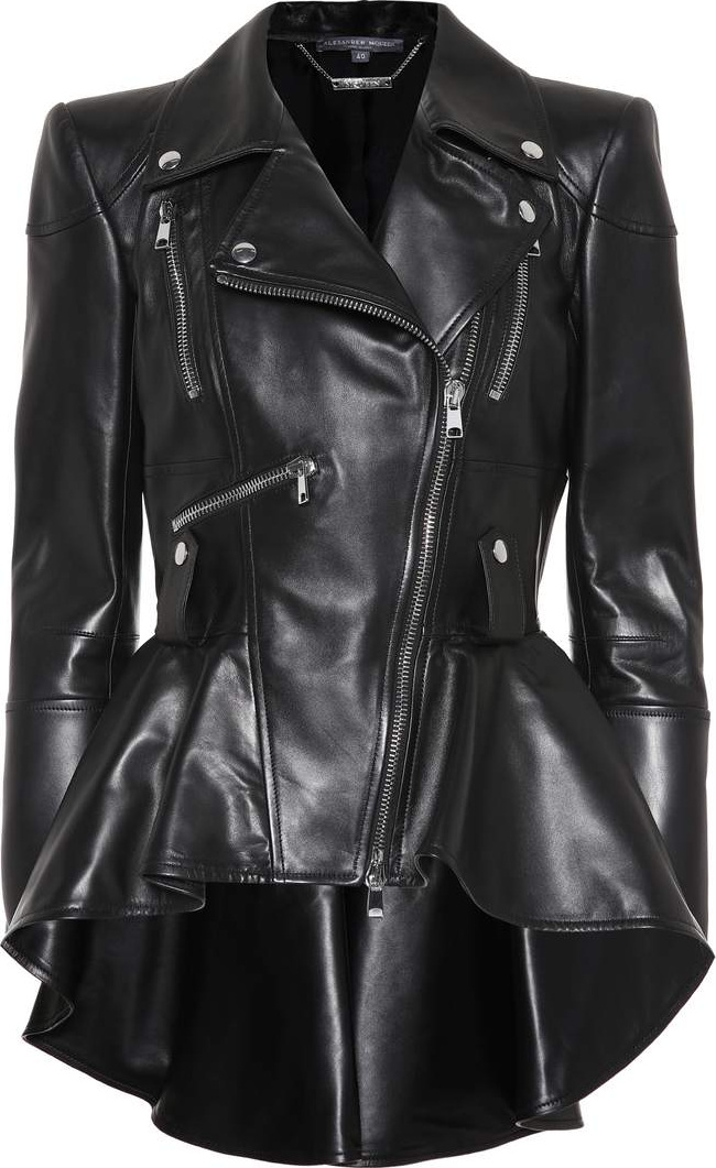 Alexander McQueen Peplum leather jacket
