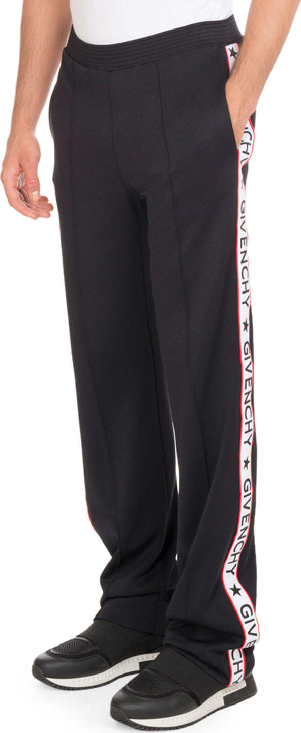 Givenchy Track Pants with Logo Taping, Black