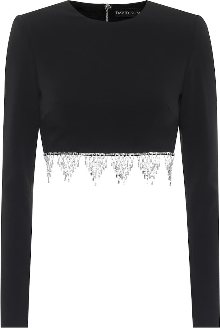 David Koma Exclusive to Mytheresa – Embellished cady crop top