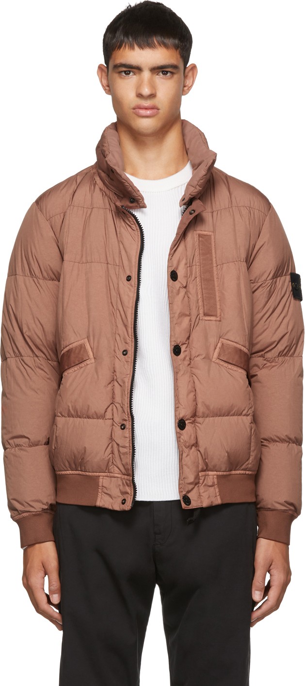 Stone Island Red Down Puffer