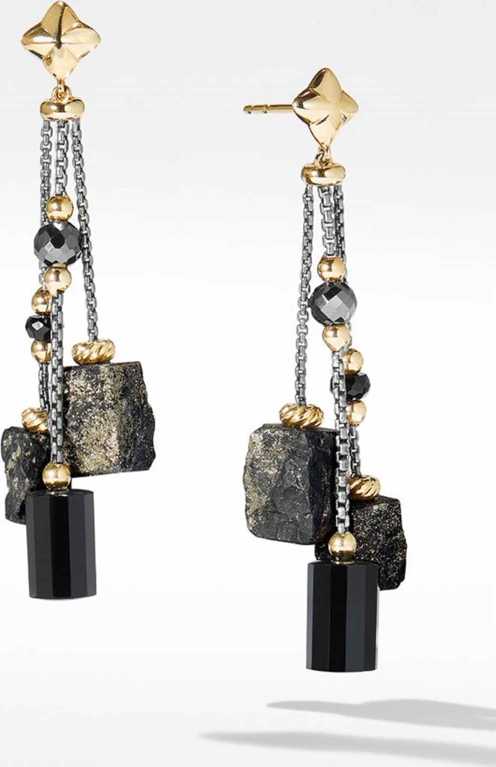 David Yurman Bijoux Bead Link Drop Earrings in 18K Gold