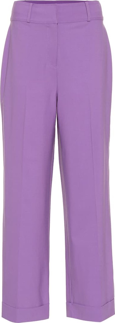 DIANE von FURSTENBERG Cropped high-rise wide-leg pants