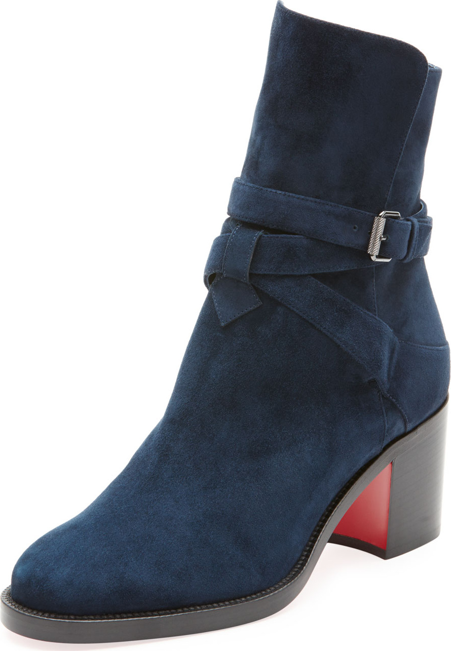 Christian Louboutin Kari Suede Red Sole Ankle Boot