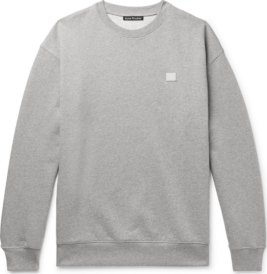 Acne Studios Forba Logo-Appliquéd Mélange Loopback Cotton-Jersey Sweatshirt