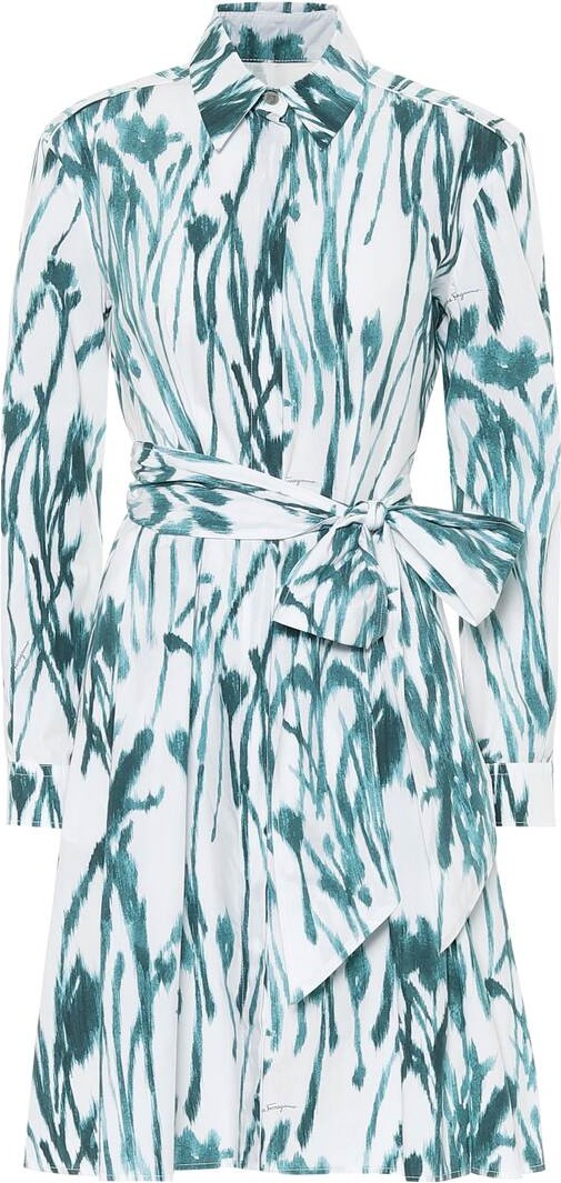 Salvatore Ferragamo Printed cotton-poplin shirt dress