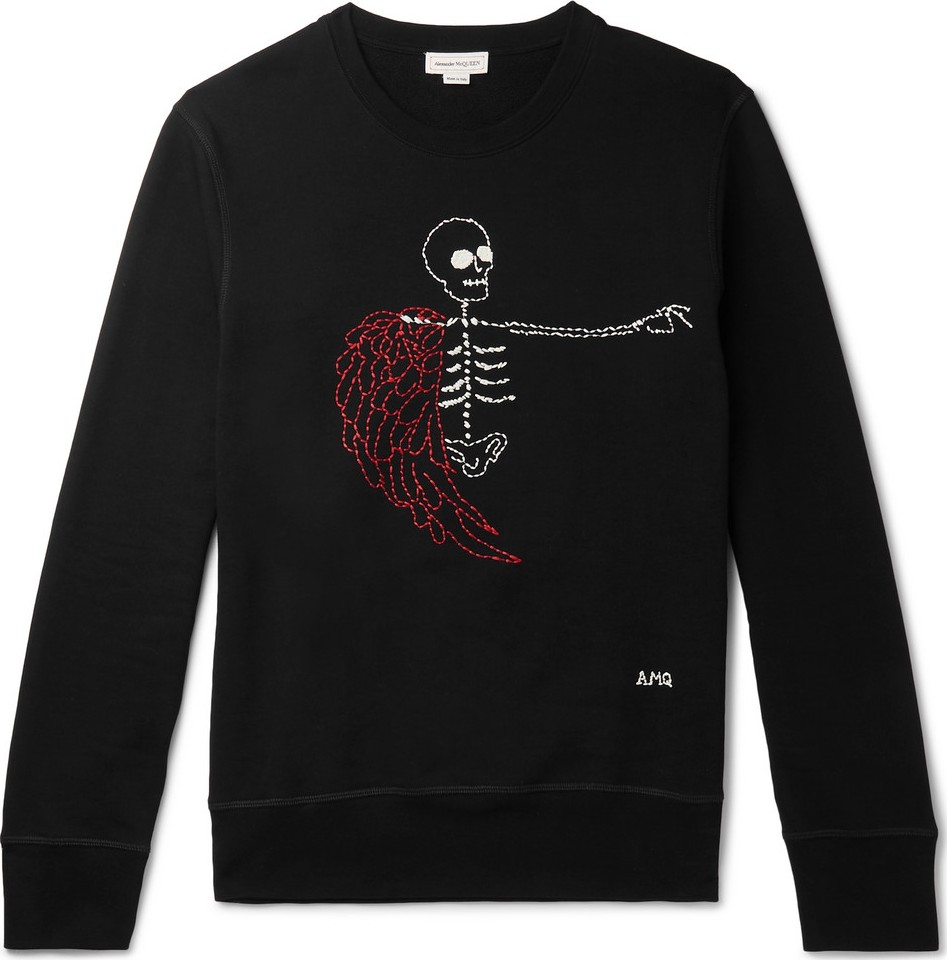 Alexander McQueen Embroidered Loopback Cotton-Jersey Sweatshirt