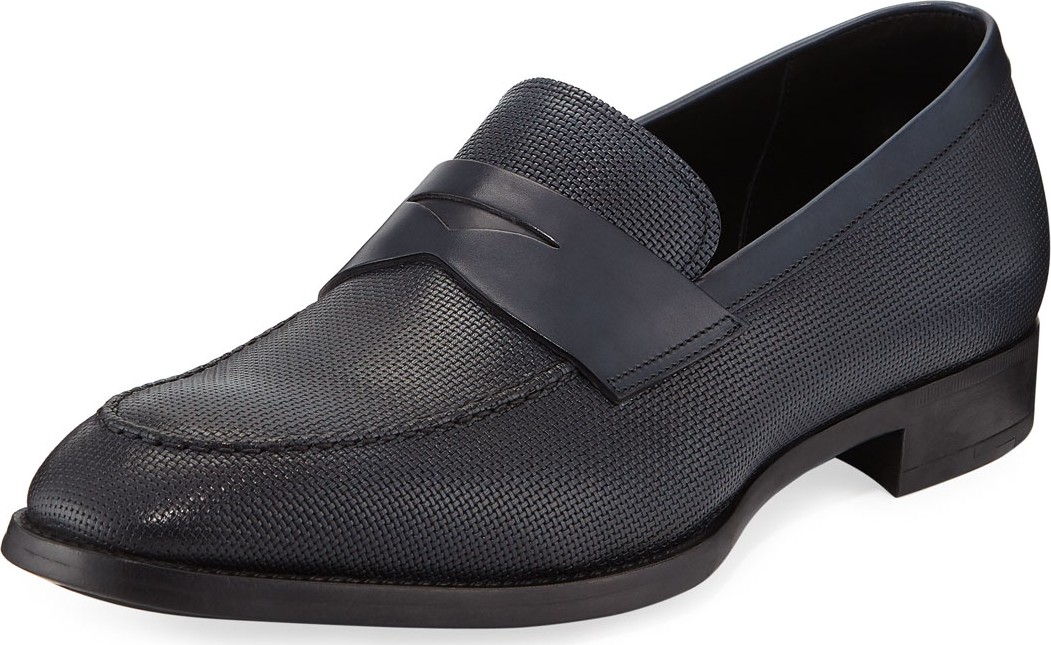 Giorgio Armani Men's Leather Penny Loafers