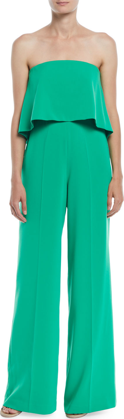 Jay Godfrey Popover Bustier Jumpsuit w/ Strappy Back