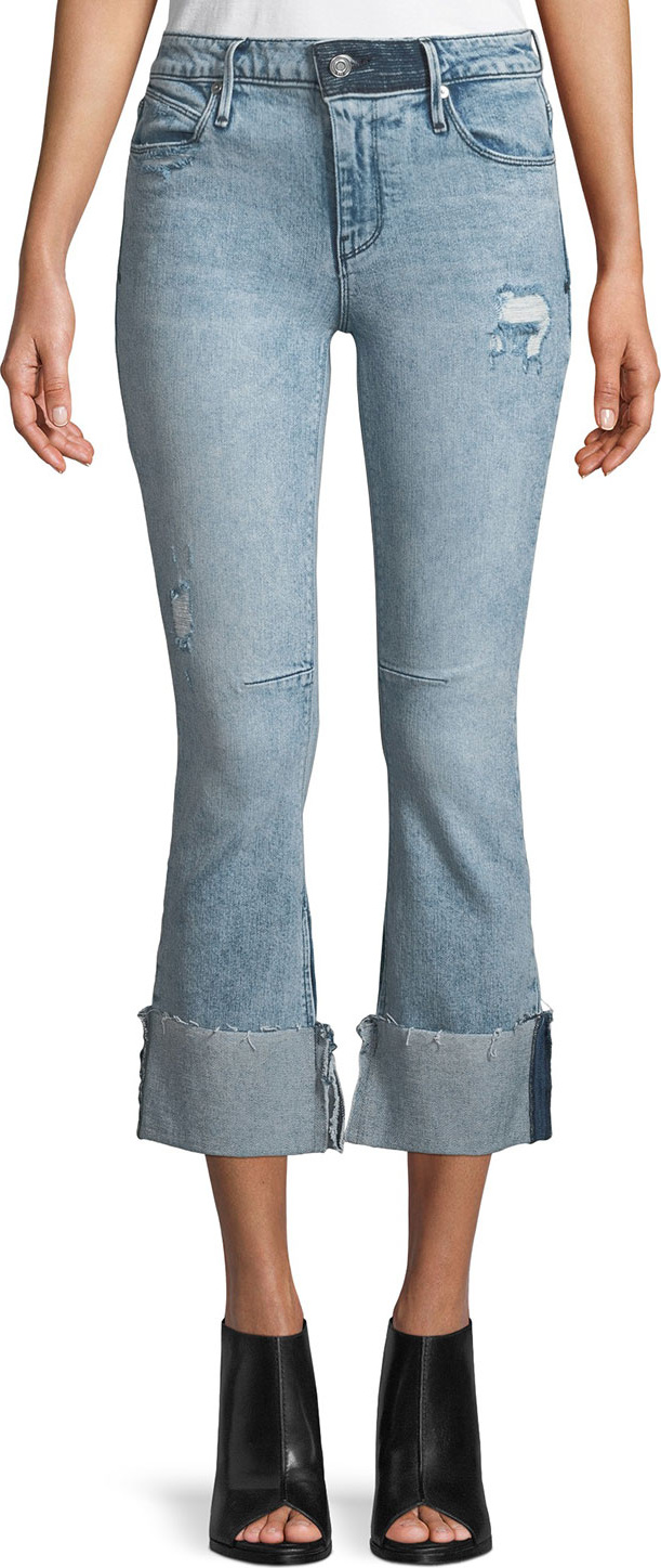 RtA Duchess Mid-Rise Flared-Leg Jeans with Cuff