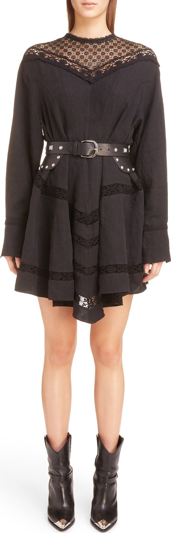 Isabel Marant Loko Lace Inset Linen Dress