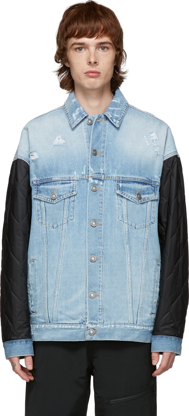 Givenchy Black & Blue Denim Quilted Jacket