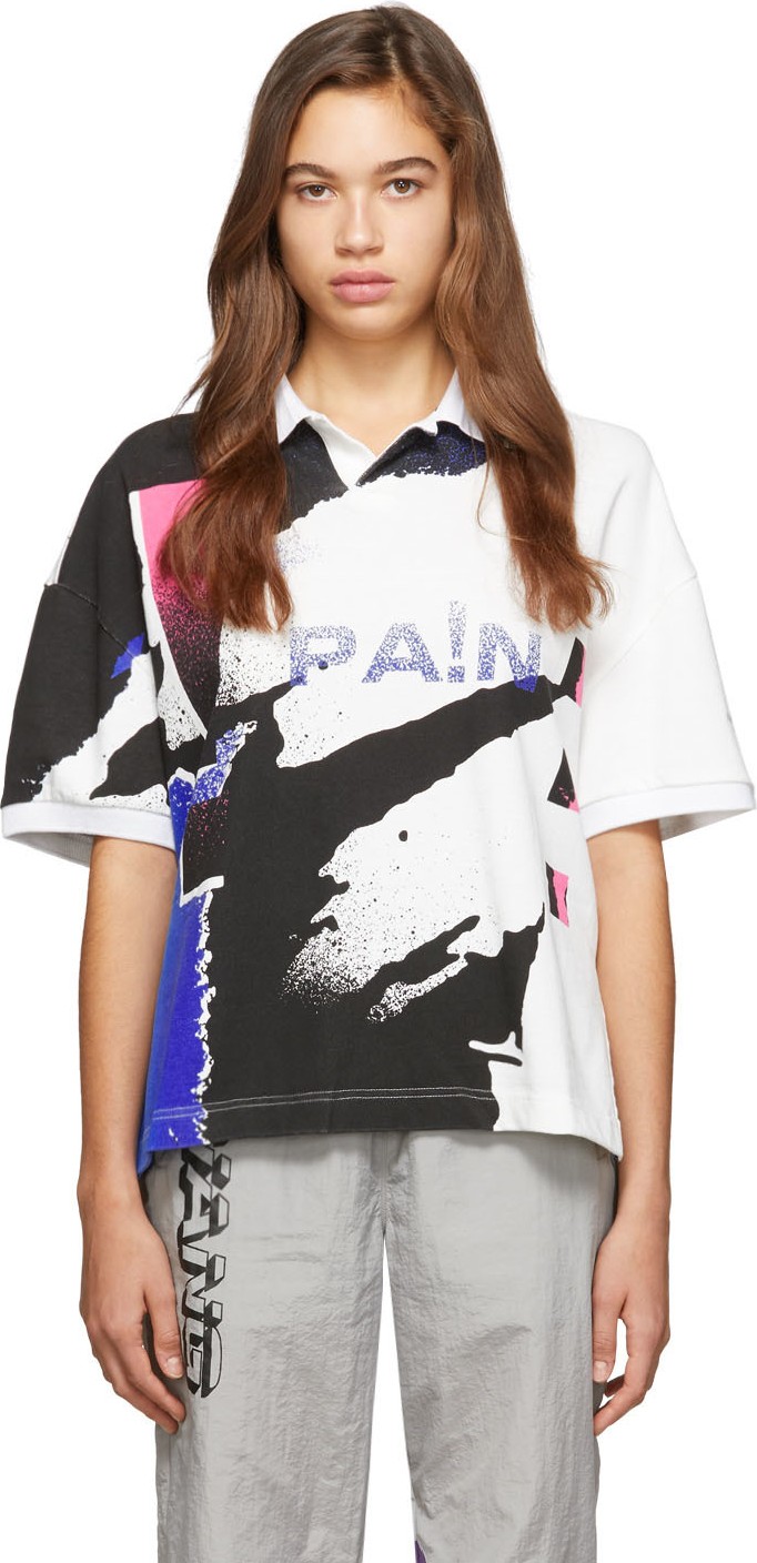 Alexander Wang Multicolor Printed Tennis Polo