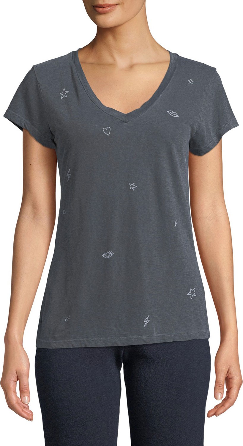 SUNDRY Icons V-Neck Graphic Tee