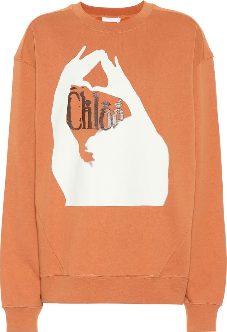 Chloe Logo cotton-jersey sweatshirt