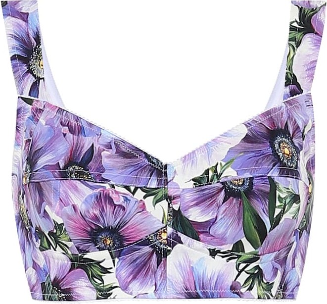 Dolce & Gabbana Floral silk-blend bustier