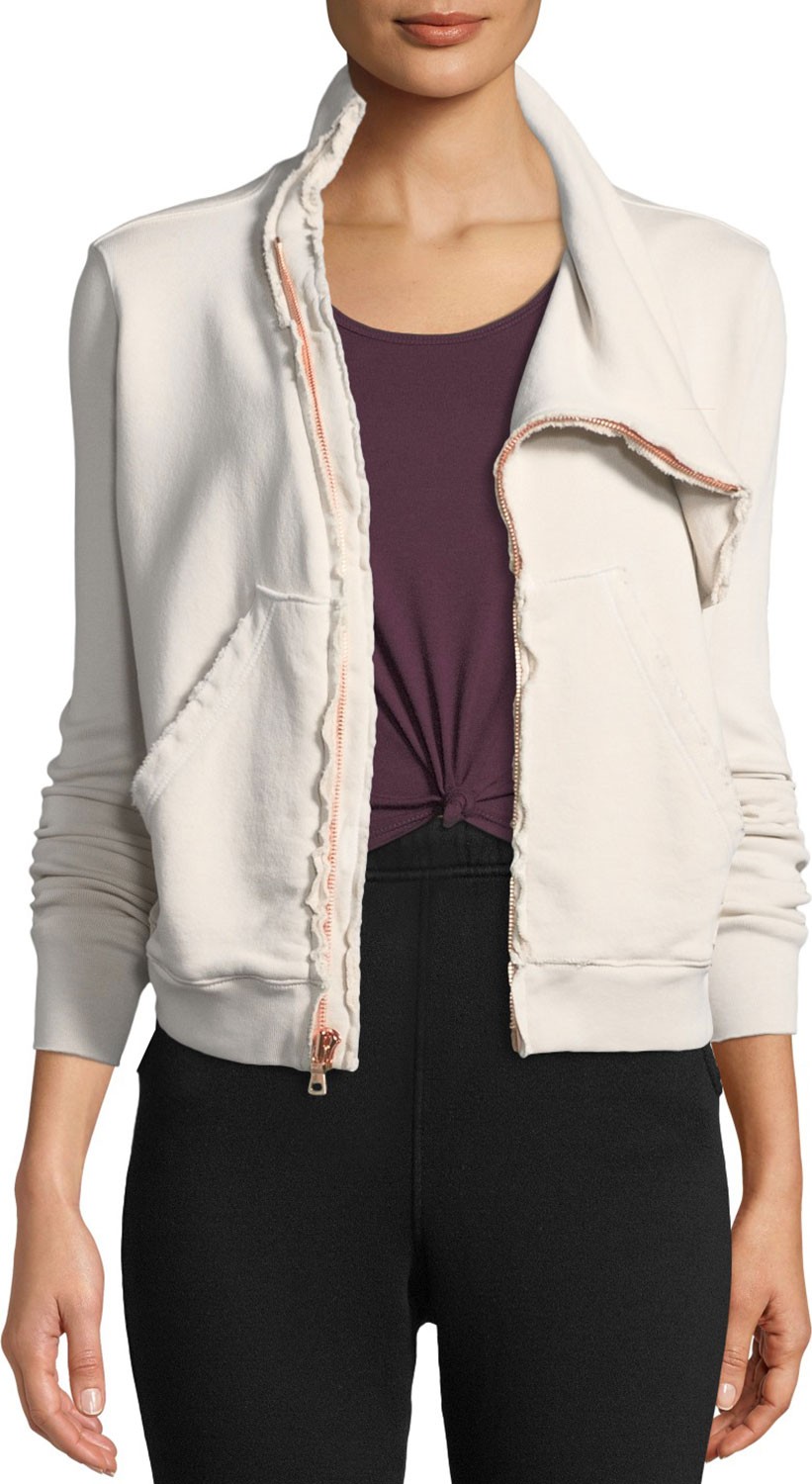 FOREO Asymmetric Zip-Front Fleece Jacket