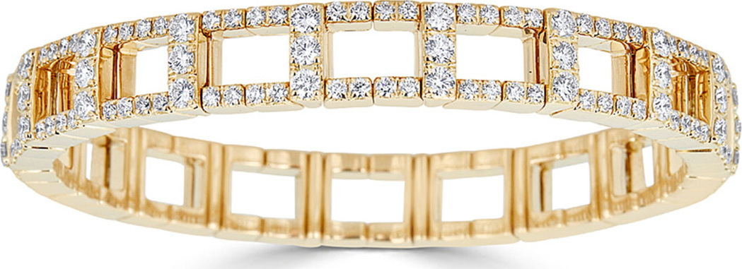 ZYDO 18k Yellow Gold Stretch Link Bracelet w/ Diamonds