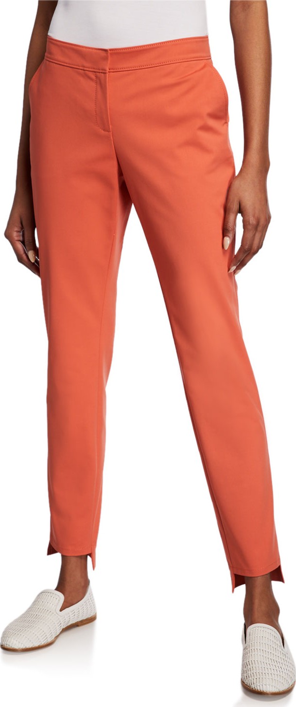 Lafayette 148 New York Manhattan Fundamental Bi-Stretch Slim Pants w/ Step Hem