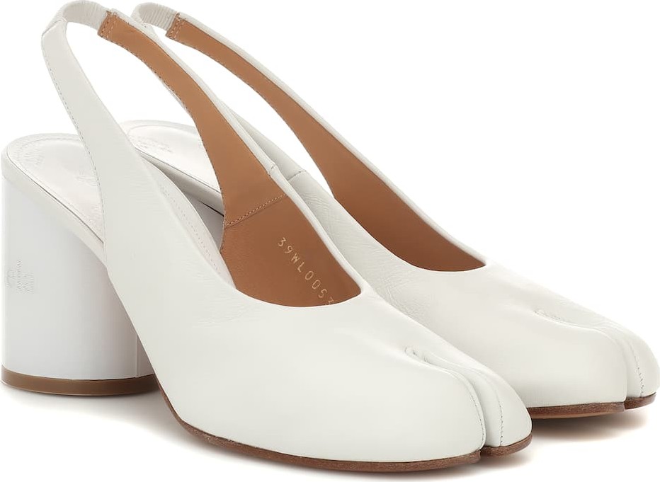 Maison Margiela Tabi leather slingback pumps
