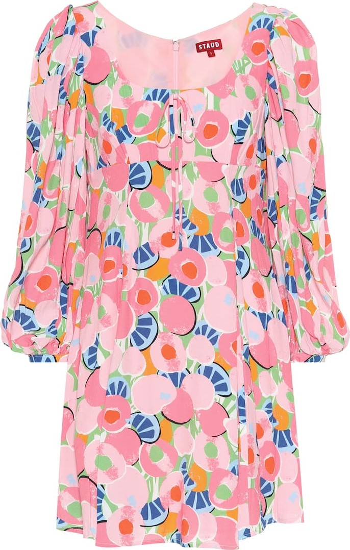 Staud Juniper printed crêpe minidress