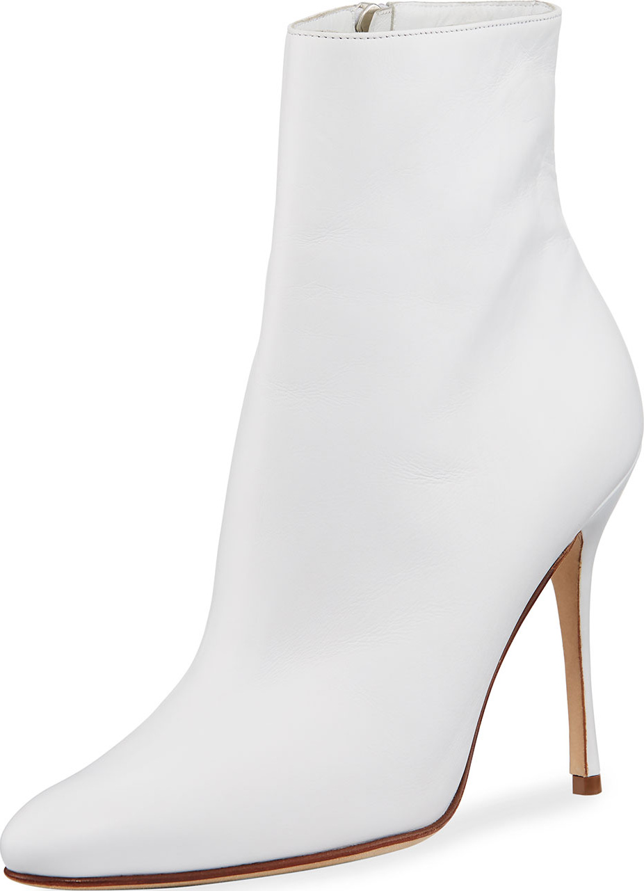 Manolo Blahnik Insopo Leather Zip Bootie