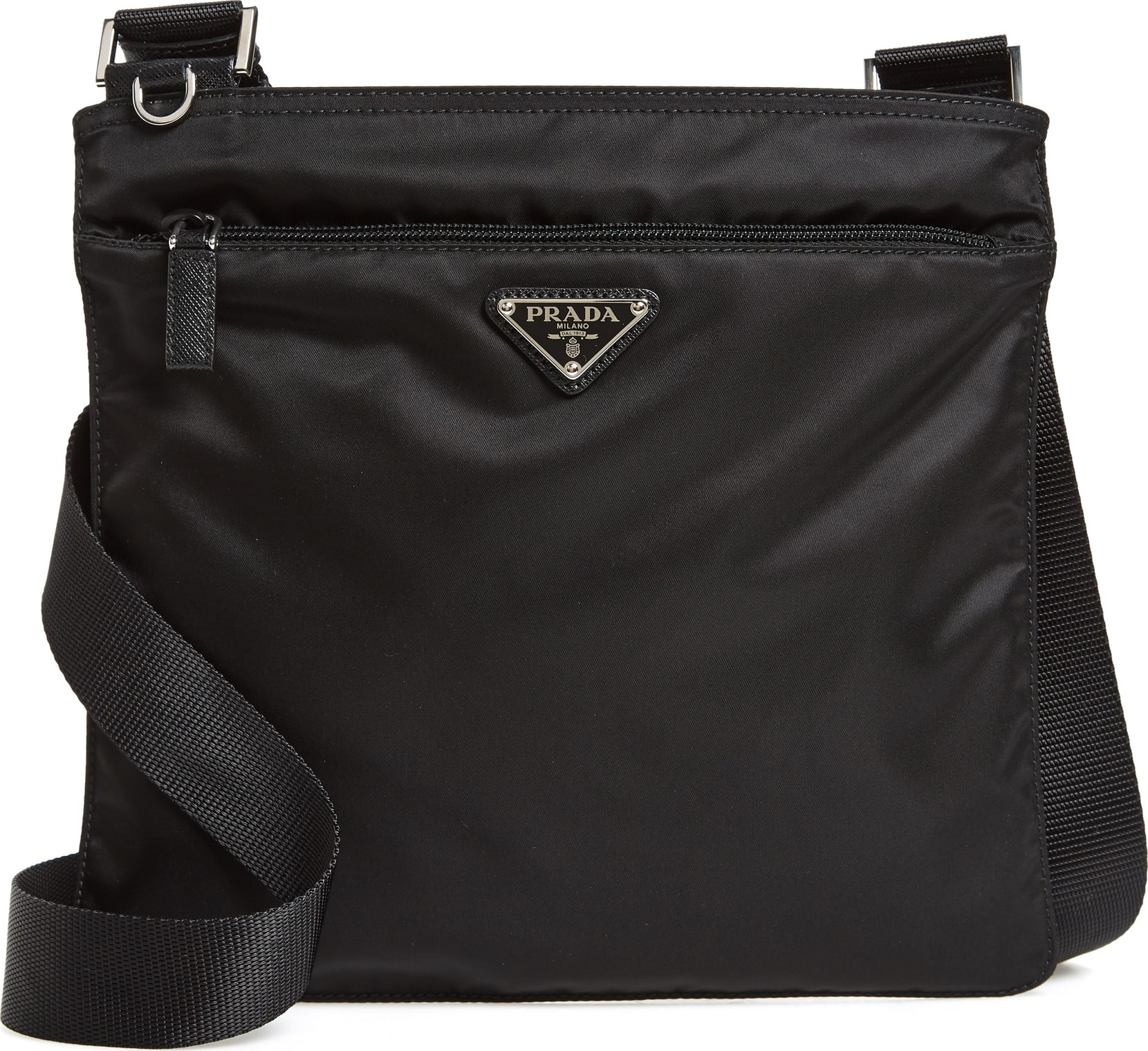 Prada Vela Flat Nylon Crossbody Messenger Bag