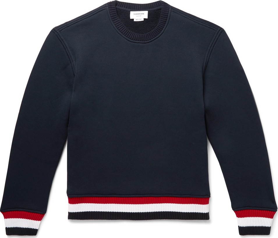 Thom Browne Loopback Cotton-Blend Jersey Sweatshirt