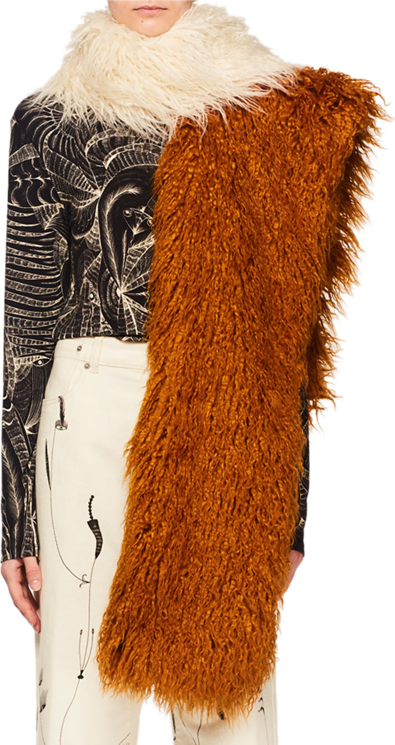 Dries Van Noten Feltre Shaggy Faux-Fur Scarf