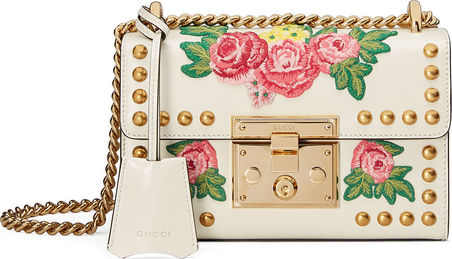 Gucci Padlock Mini Floral Patches Shoulder Bag