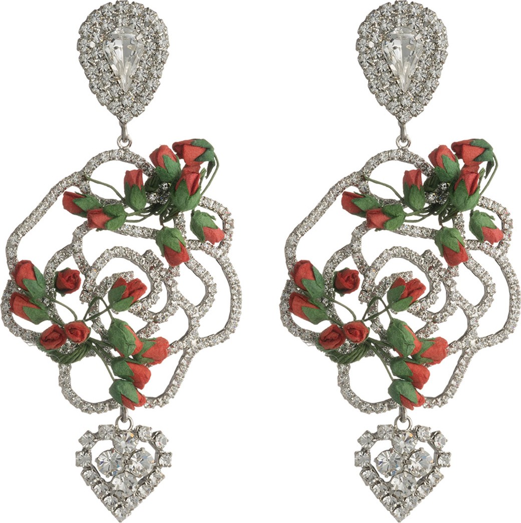 DANNIJO Amaryllis Rose & Crystal Earrings