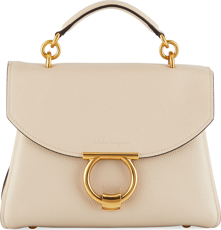 Salvatore Ferragamo Small Gancio Vela Leather Top-Handle Satchel Bag