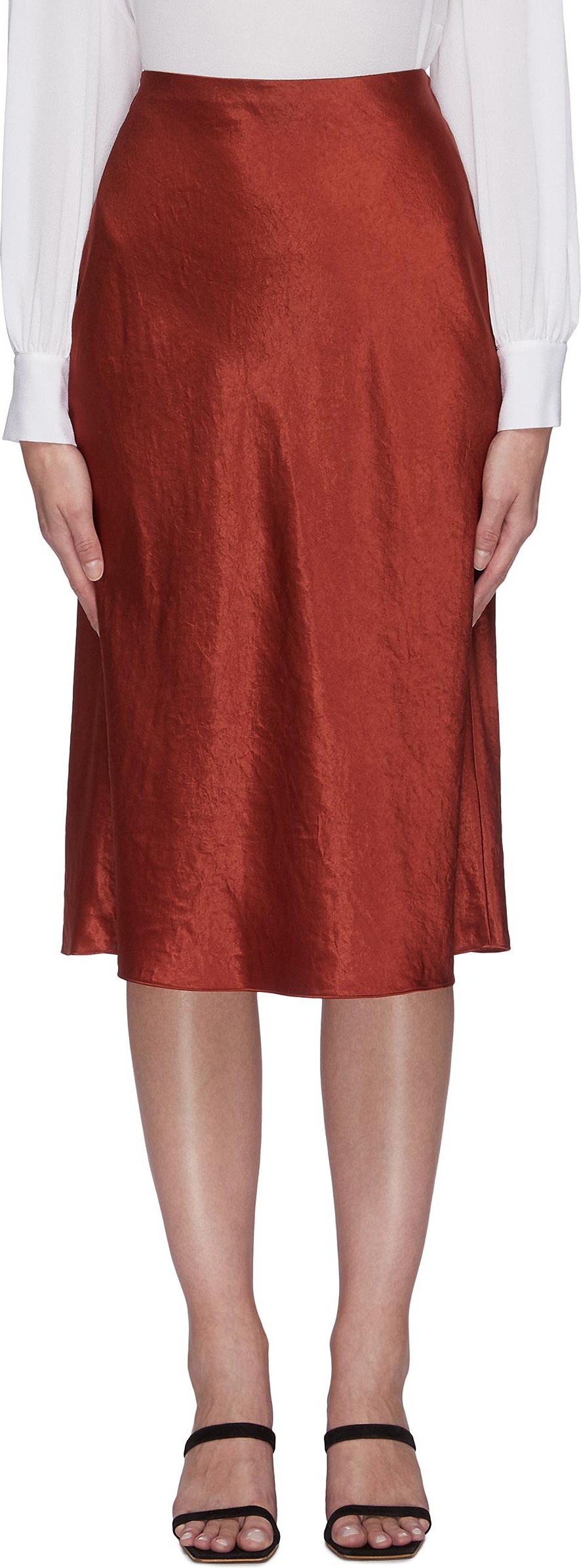 Vince Satin midi slip skirt