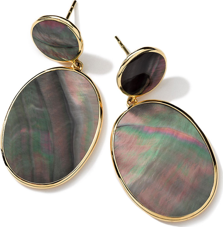 IPPOLITA 18K Rock Candy Black Mother-of-Pearl Snowman Earrings