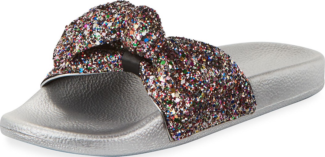 Kate Spade New York shellie glitter slide pool sandal, multi