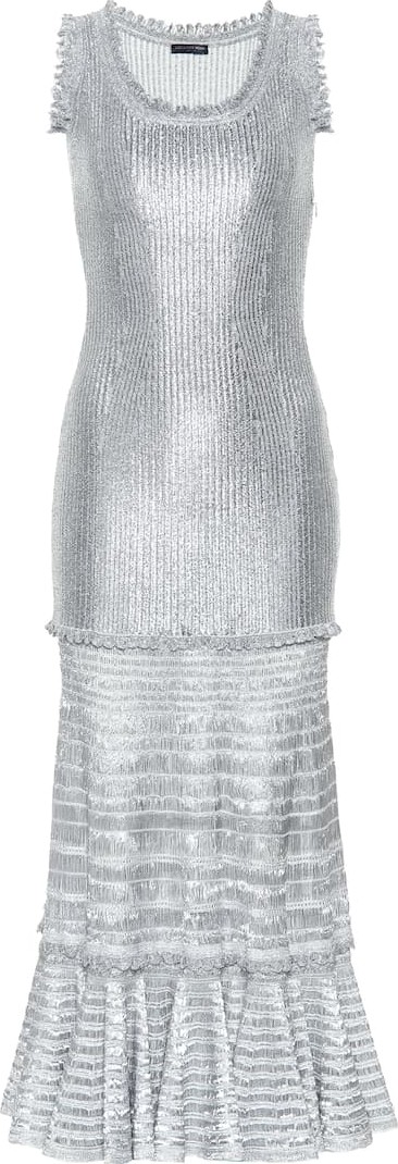 Alexander McQueen Laddered knit midi dress