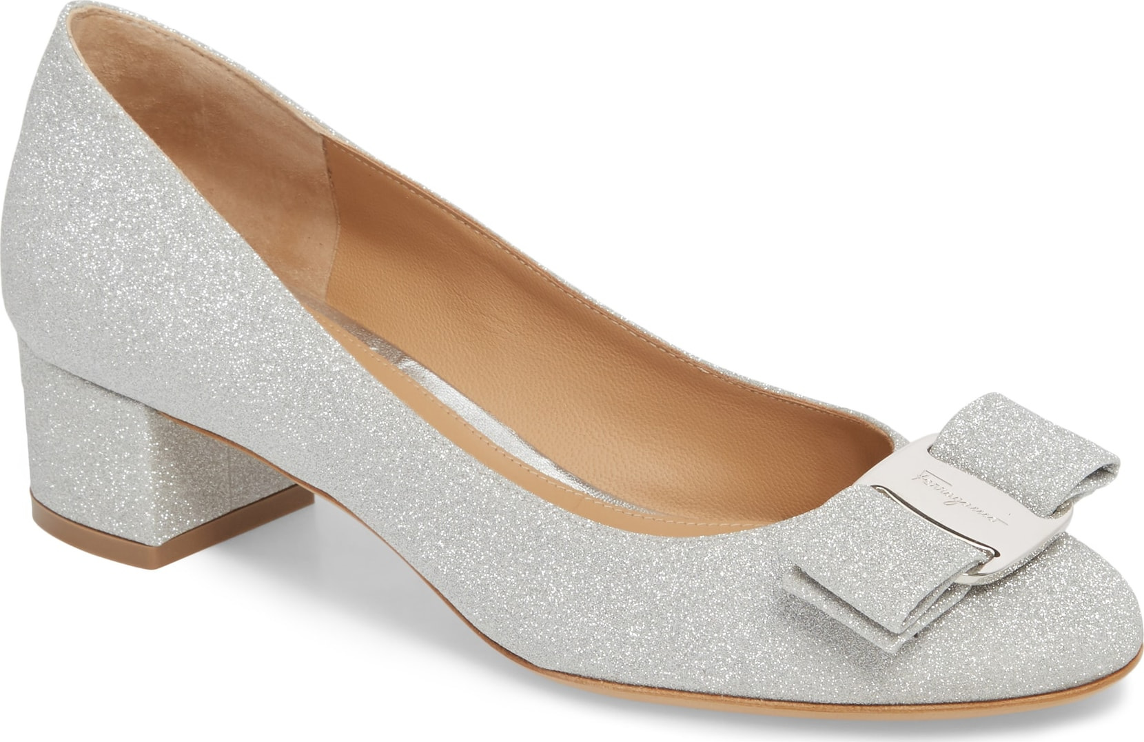 Salvatore Ferragamo Vara Bow Glitter Pump